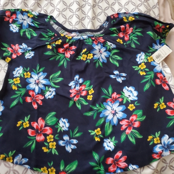 Old Navy Other - Old Navy Toddler Girl Floral Shirt 2T | NWT Navy Tropical Short Sleeve Top